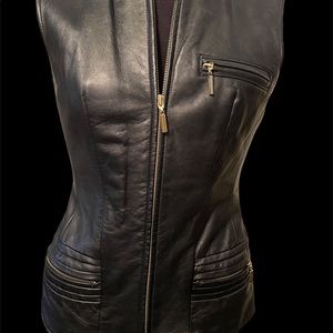 Liptons Black Leather Vest